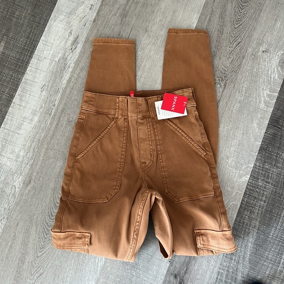 •nwt Spanx high rise cargo pants honeycomb glow women XS Small camouflage - Picture 4 of 8